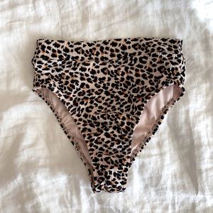 High Waist Cheetah Bikini Bottom